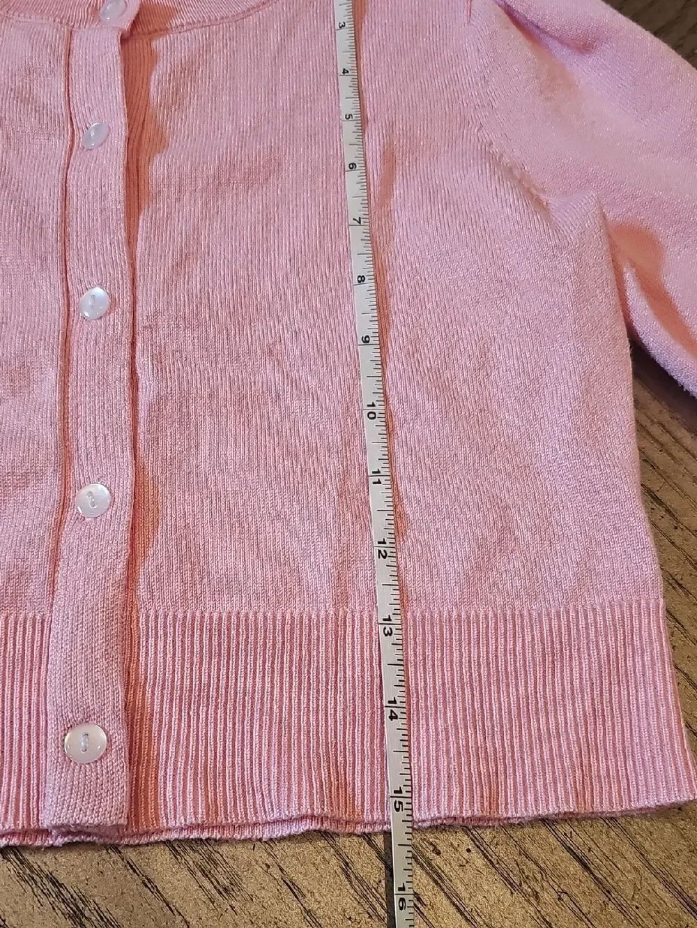 Pink Button Cardigan Size 7/8 - Picture 5 of 9